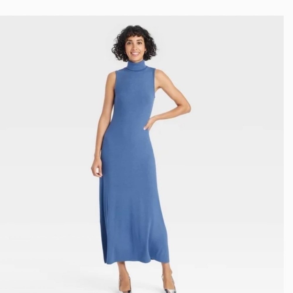 A New Day Ribbed High Neck Maxi Dress